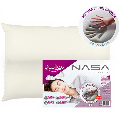 Travesseiro Nasa Viscoelástico Cervical Antiácaro Duoflex