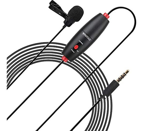 Vivitar Mini Lavalier Streaming Micrófono, Negro (mic703l)