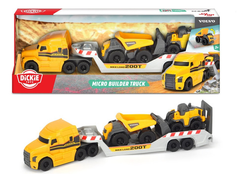 Mack / Volvo Trailer Con Vehículos Micro - 32 Cm Dickie Toys