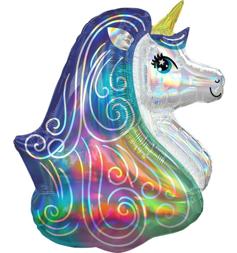 Globo Helio Unicornio Iridiscente Grande Anagram Importado