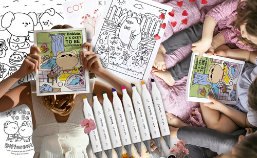 Livro De Colorir Bobbie, It's Okey To Be Different! Kids Para Pintar E Colorir - Folha A4 ! 1 Por Folhas Avulsas !