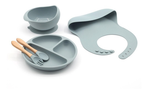 Set De Plato De Silicón Seguro Libre De Bpa, Ideal Para Blw