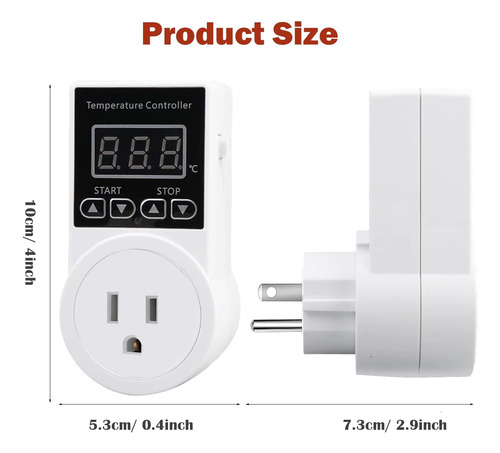 Enchufe Termostato Digital Con Sonda A Prueba De Agua
