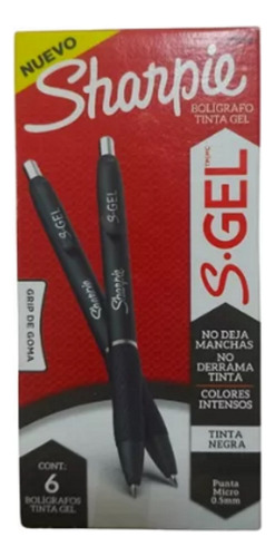 Sharpie Boligrafo/pluma S.gel Punta Micro 0.5 Mm Grip Color De La Tinta Negro Color Del Exterior Negro