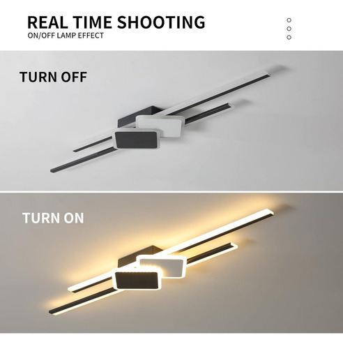 Lámpara De Techo Led Decorativas,45W Lineal Regulable Con Control Remoto