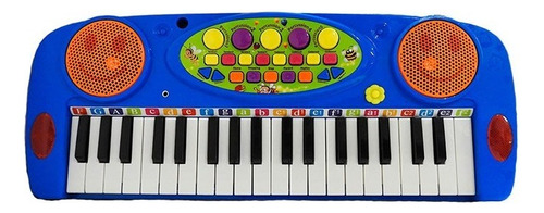 Organo Electrónico Con Micrófono 37 Teclas 1035452 Color Azul