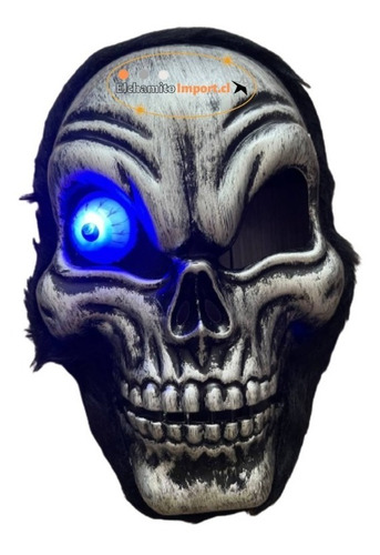 Máscara Luz Led De Halloween Muerte Calavera