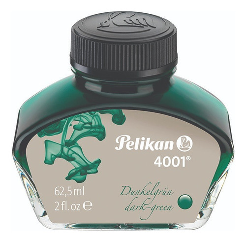 Tinta Para Pluma Fuente Pelikan 4001 - 62,5 Ml Verde Oscuro