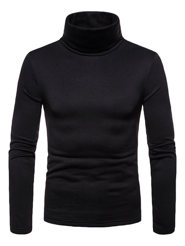 Blusa Casual De Manga Larga Con Cuello Alto Liso Tipo C Para