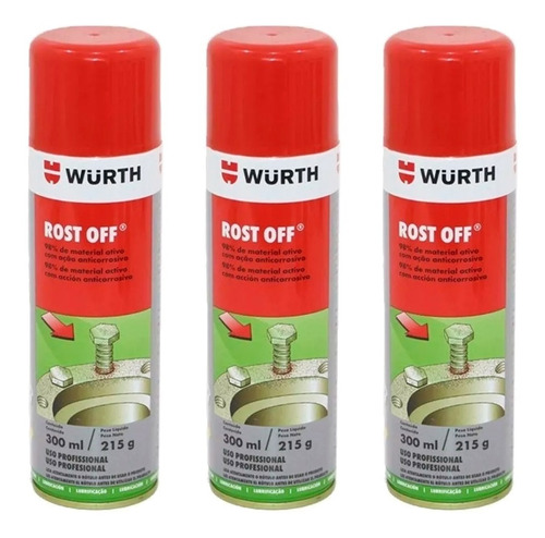 03 Desengripante Rost Off Wurth Micro Óleo Lubrificante Wd