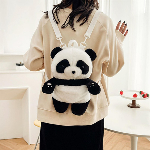 Mochila De Panda De Peluche, Bolso De Hombro, Lindo Muñeco