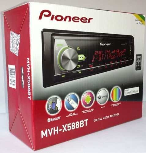 Som automotivo Pioneer MVH X588BT com USB e bluetooth