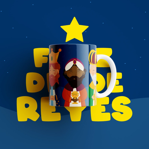 5 Plantillas Sublimacion Tazas Dia De Reyes Magos Psd - Jpg