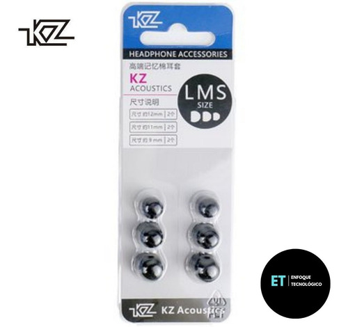Imagen 2 de 10 de Espumas Ear Tips Memory Foam Audífonos In Ear Kz X 3 Pares