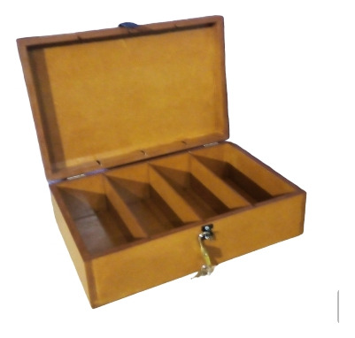 Caja Barnizada Fibrofácil 9mm,30 X 20 X 9 Cm, Con Candado