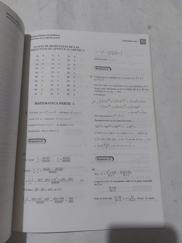 Libro Examen De Admisión Uni 95-2 Ocad (Usado)