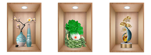 Q Effect Potted Plant Decals Aisle Staircase Decorative Pain