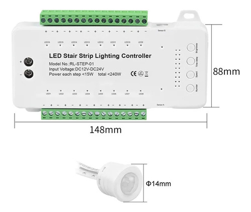Controlador De Escalera Led G516 Channels Para Escaleras, 2