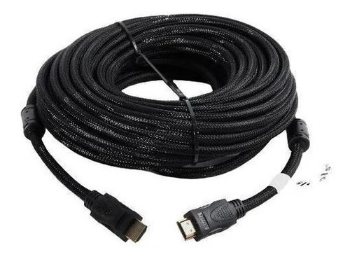 Cable Hdmi 15 Metros Doble Filtro Mallado Punta Dorada Negro