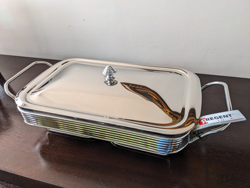 Elegante Fuente Calentadora Buffet Regent Inox Y Vidrio