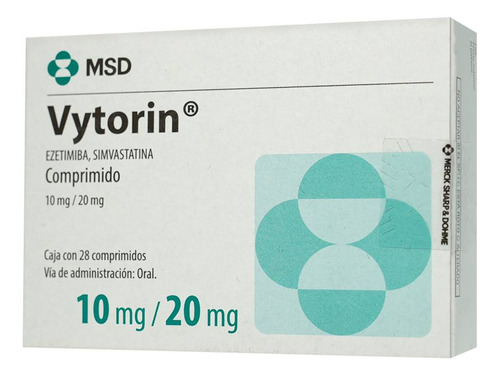 Vytorin Comprimidos 10 Mg/20 Mg, 28 Comprimidos