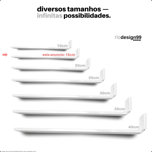 15cm - Mão Francesa Cantoneira Preta Invisível - rio design99 - Ferro Aço Suporte Para Prateleira Reforçada Resistente Industrial Madeira Bancada Estante s54