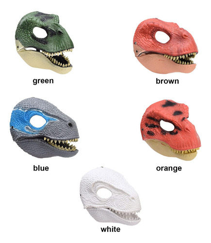 Máscara De Dinosaurio Látex Para Halloween Y Fiestas Color Nombre Del Diseño