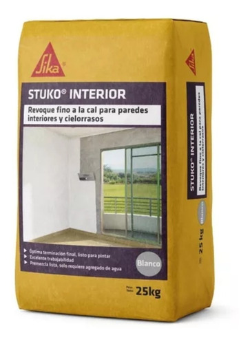 Mortero Revoque Interior Stuko X 25kg