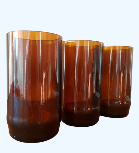 Vasos Reciclados De Botellas De Vidrio. Pack X 8 Vasos