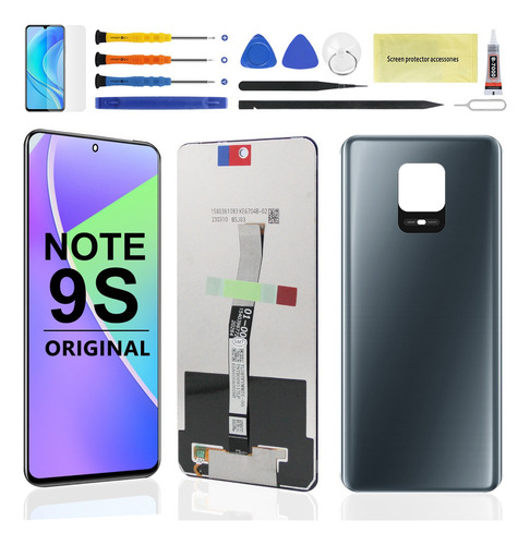Pantalla Para Redmi Note 9 Pro/note 9s Y Tapa Trasa Color Black Cover