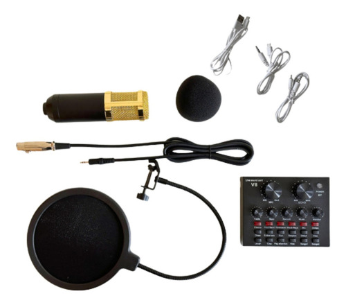 Microfone Profissional Condensador Com Tripé Mesa V8 Estudio