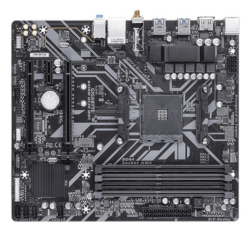 Placa-mãe Gigabyte B450m DS3h Wifi Bt Ddr4 Pcie Usb3 Am4 Cor preta