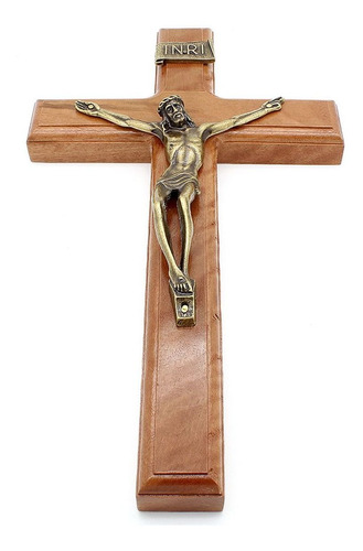 Crucifixo Tradicional Madeira 26cm - Parede