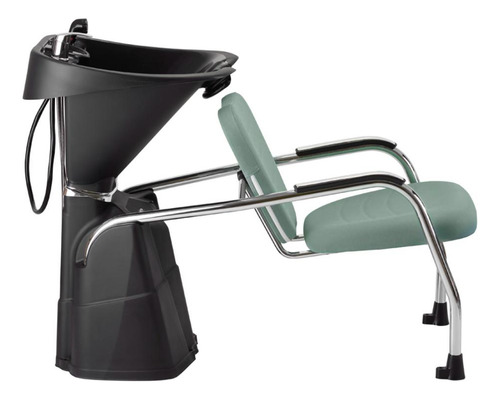 Lavatório De Cabelo Com Cuba Reclinável Dompel Preto/verde
