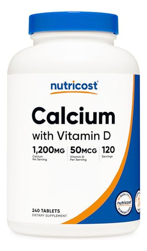 Nutricost Calcio Con Vitamina D3, 240 Comprimidos - Calcio (