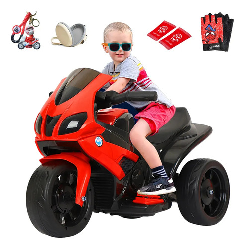 Triciclo Eléctrico Y Recargable 6v Para Niños Blanco Rojo