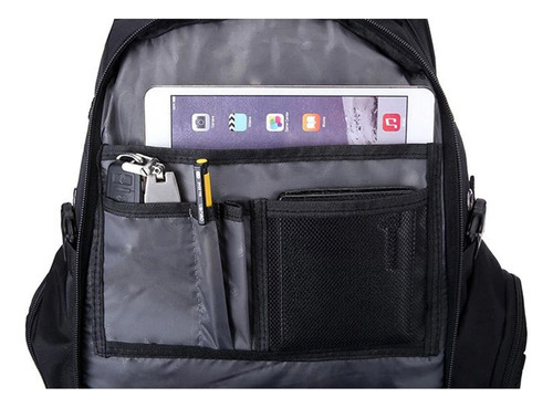 Mochila Bolsa Anti-furto Resistente Impermeável C/ Cadeado Cor Cinza