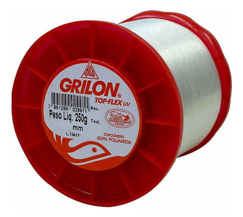 Linha Pesca Grilon 250 Gramas Nylon Monofilamento Top Flex Cor Branco