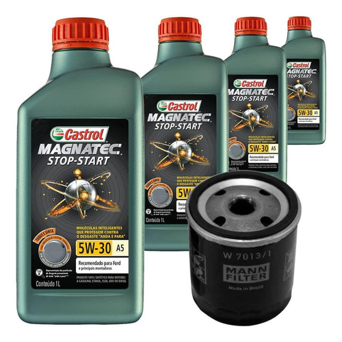 4 Óleo Sintético 5w30 Castrol E Filtro New Fiesta 13 A 17