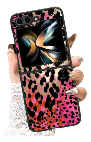 Funda Para Samsung Galaxy Z Flip 5 Animal Print - Rosa