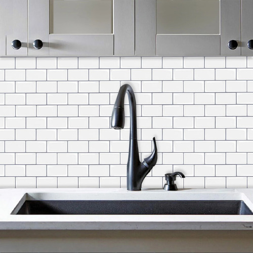 Azulejo Subway Vinilo Blanco Autoadhesivos 3d Holzboden
