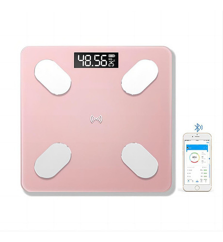 Balança De Banheiro Com Balança De Aplicativo Inteligente Cor Rosa