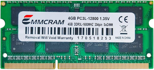 Emmcram 4gb Ddr3l 1600 Sodimm Pc3l-s Ram Computadora Sin Ecc