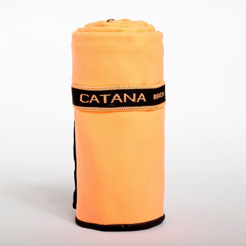 Toallon Catana Ultracompaco Secado Rapido 90 X 180 Gigante Naranja Con Negro