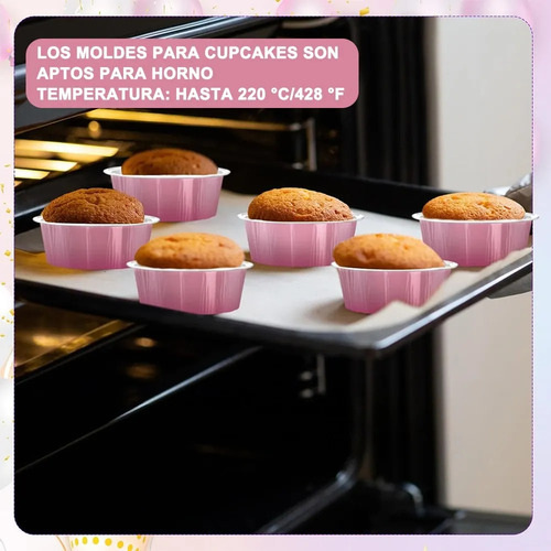 Banna 100 Moldes Redondos De Aluminio Para Cupcakes Con Tapa, 5 Oz/150ml Moldes Para Tartas, Molde Redondos De Aluminio Para Tartas, Para Picnics, Barbacoas, Camping, Bodas, Fiestas,Rosa