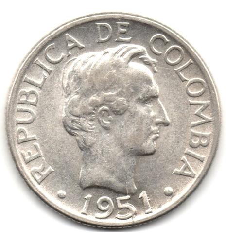 20 Centavos 1951 Bogotá Plata