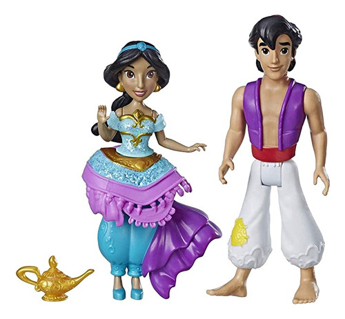 Princesa Jasmine &amp; Aladdin, 2 Muñecas, Royal Cl.