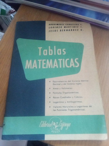 Tablas Matemáticas - Arquimides / Lorenzo / Jesús