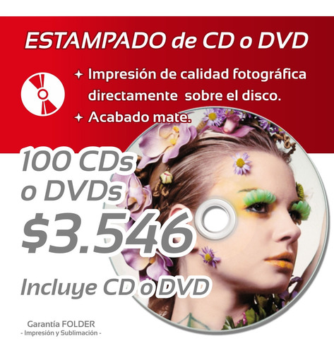 Impresion Dvd X 100 - Estampado Directo - Dvd O Cd Incluido