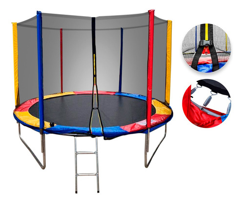 Cama Elástica Pula Pula 2,44m Completa + Escada +ziper Prote